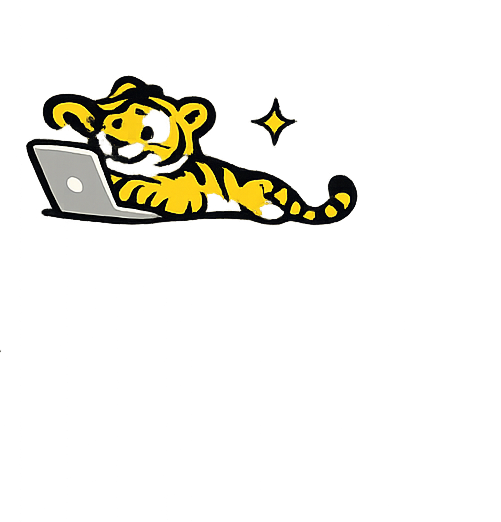 Tiger with laptop