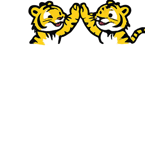 Two tigers high-fiving